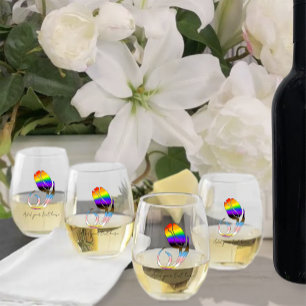 Verre À Vin Sans Pied Fleurs LGBTQplus Tulipes