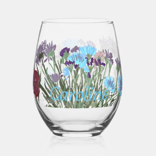 Verre À Vin Sans Pied Fleurs printanières jolies et bohèmes colorées pou