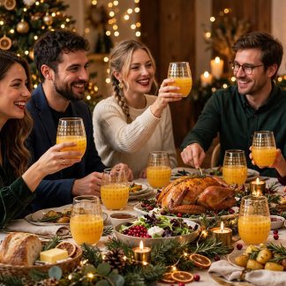 Verre À Vin Sans Pied Flocons de neige de Noël élégants en or Motif