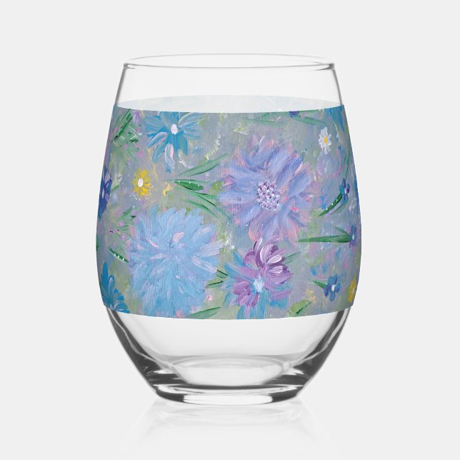 Verre À Vin Sans Pied Floral de pois doux (Recto)