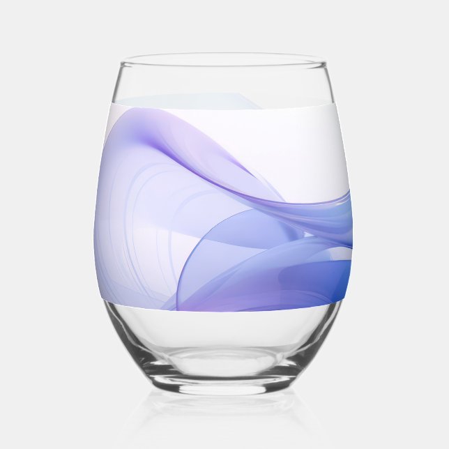 Verre À Vin Sans Pied Formes transparentes bleu et lavande (Recto)