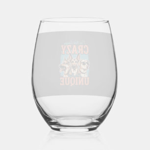 Verre À Vin Sans Pied Fou Amateur de Chien Unique