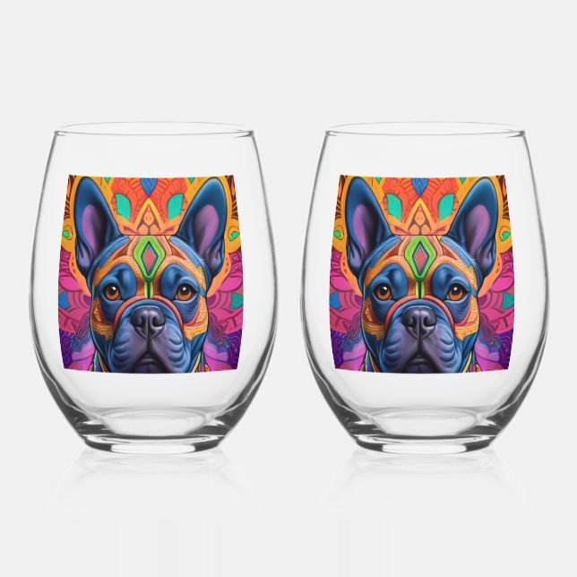 Verre À Vin Sans Pied Frenchie Fun Birthday Fantasy    (Recto)
