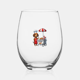 Verre À Vin Sans Pied Funny Dachshund Chien Weiner Saucisse Hotdog Sandw