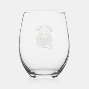 Verre À Vin Sans Pied Funny Retriever Chien Gravure Vintage Graphique Te