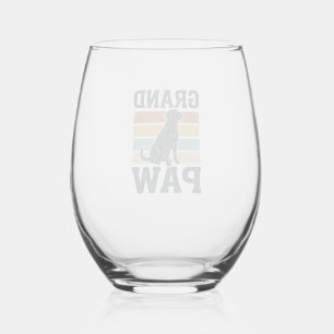 Verre À Vin Sans Pied Grand Paw Vintage Chien Grand-père Conception de T
