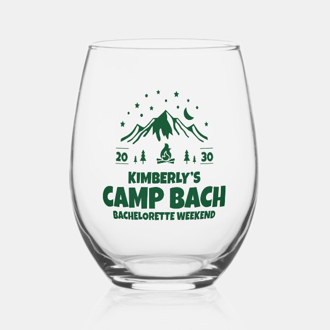 Verre À Vin Sans Pied Green Camp Bachelorette Extérieur (Recto)