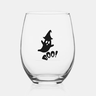 Verre À Vin Sans Pied Halloween boo