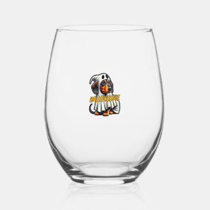 Verre À Vin Sans Pied Halloweenie Drôle Halloween Dachshund Habillé Comm
