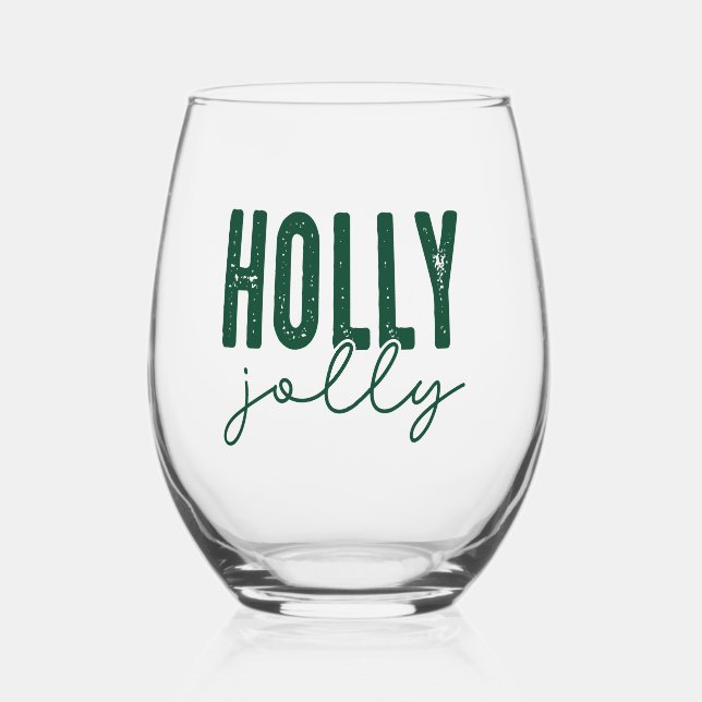 Verre À Vin Sans Pied Holly Jolly (Recto)