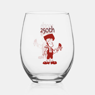 Verre À Vin Sans Pied Homme colonial portant un drapeau 250e personnalis