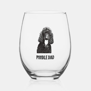 Verre À Vin Sans Pied Homme Poodle Papa - Standard Poodle Papa