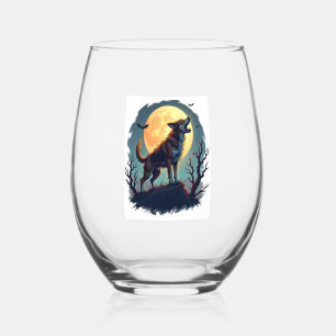 Verre À Vin Sans Pied Hurlement de Beagle Loup-Garou