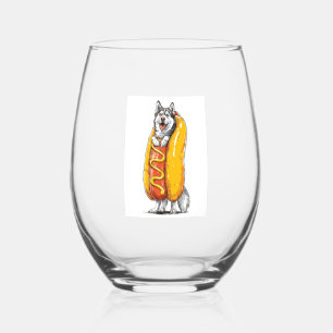 Verre À Vin Sans Pied Husky Hot Dog � Costume de nourriture drôle