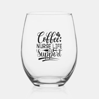 Verre À Vin Sans Pied Infirmière de café Soutien à la vie