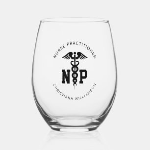Verre À Vin Sans Pied Infirmière de NP personnalisée Praticien Diplôme C