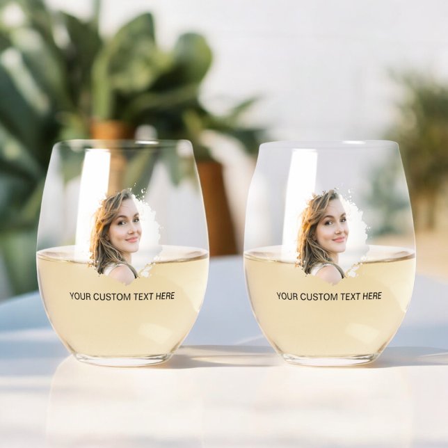 Verre À Vin Sans Pied Instagram personnalisé avec effet photo (Créateur téléchargé)