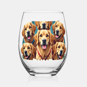 Verre À Vin Sans Pied J'adore mes Golden Retrievers Blondes Idiotes Vint