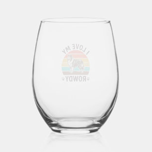 Verre À Vin Sans Pied J'adore mon design de chien Colley vintage turbule