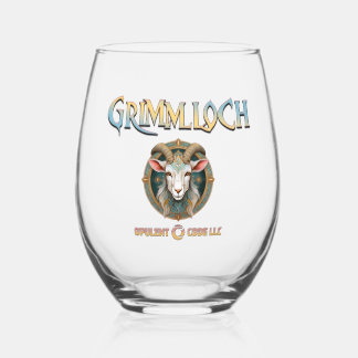 Verre À Vin Sans Pied JDR Fantastique Emblème de la Chèvre de Grimmloch