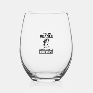 Verre À Vin Sans Pied J'Embrasse Mon Beagle Donc Je Ne Choque Pas Les Ge