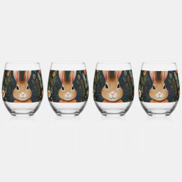 Verre À Vin Sans Pied Jeu de Drinkware Magique Bunny Springtime
