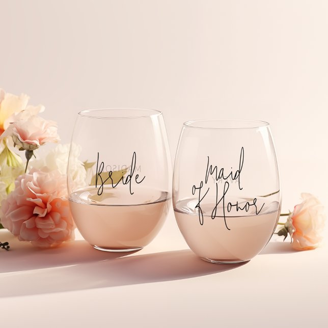 Verre À Vin Sans Pied Jeu de Vins de fête nuptiale personnalisé (Créateur téléchargé)