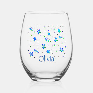 Verre À Vin Sans Pied Jolie douceur moderne design de fleurs