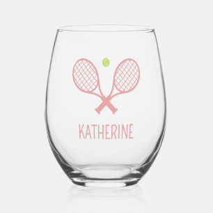 Verre À Vin Sans Pied Joueur de tennis personnalisé Tennis de nom person