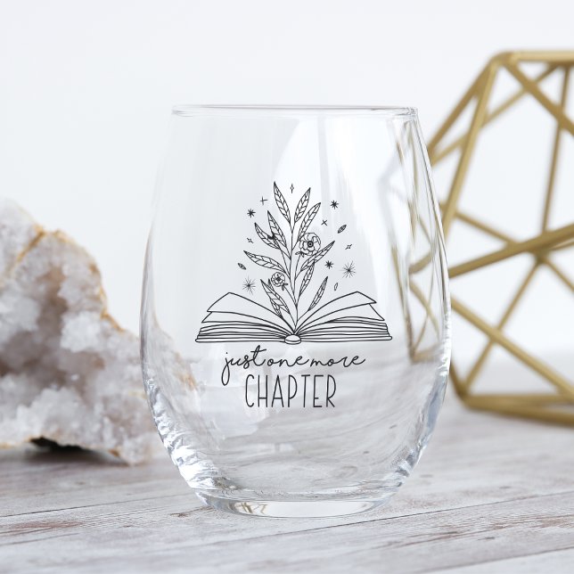 Verre À Vin Sans Pied Juste Un Chapitre De Plus Fleurissant Livre Floral (Créateur téléchargé)