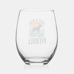 Verre À Vin Sans Pied Juste une fille qui aime le design de chien vintag