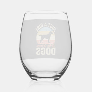 Verre À Vin Sans Pied Juste une fille qui aime les chiens amateur de chi