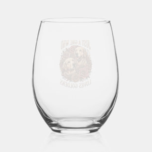 Verre À Vin Sans Pied Juste une fille qui aime les roses pour chiens Gol