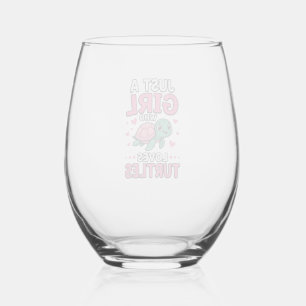 Verre À Vin Sans Pied Juste une fille qui aime les tortues Vecteur de to