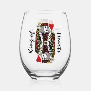 Verre À Vin Sans Pied King of Hearts Design Verre sans pierre