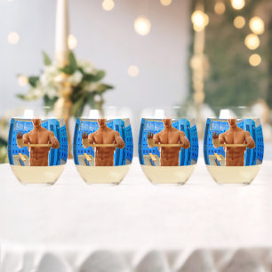 Verre À Vin Sans Pied La chemise de SlipperyJoe homme musclé imberbe poi