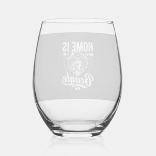 Verre À Vin Sans Pied La maison est où est mon Beagle_1