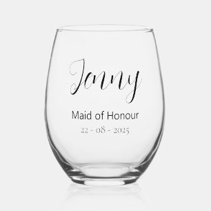 Verre À Vin Sans Pied La servante d'honneur du cadeau Mariage