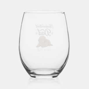 Verre À Vin Sans Pied La vie de papa Terre-Neuve est rude Vintage T-shir