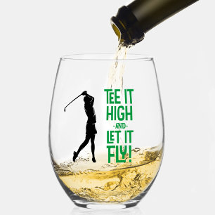Verre À Vin Sans Pied Lady's Golf Funny Tee Sport Citation jolie Black G