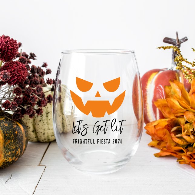 Verre À Vin Sans Pied Laissons-nous ! | Jack O'Lantern Halloween Party (Créateur téléchargé)