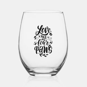 Verre À Vin Sans Pied L'Amour A Une Idée Amoureux des chiens À Quatre Pa
