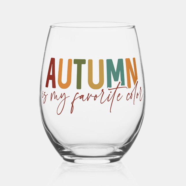 Verre À Vin Sans Pied L'automne est ma couleur préférée (Recto)