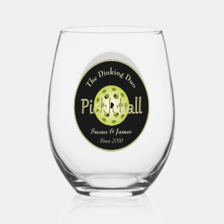 Verre À Vin Sans Pied Le Cocktail Dinking Duo ou Dude Pickleball Ball