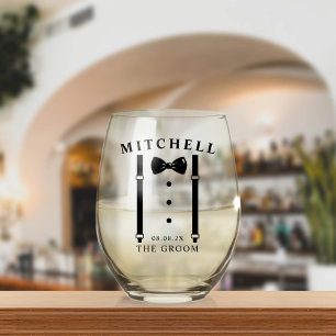 Verre À Vin Sans Pied Le mariage Tuxedo A Personnalisé Le Groom