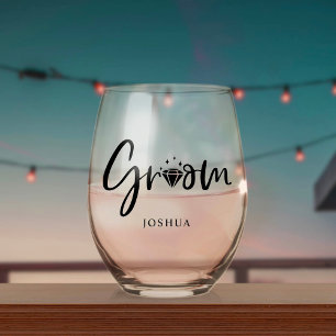 Verre À Vin Sans Pied Le mariage Tuxedo A Personnalisé Le Groom