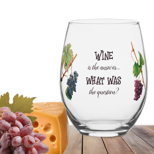 Verre À Vin Sans Pied Le vin est la réponse drôle