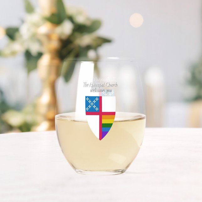 Verre À Vin Sans Pied L'Eglise Épiscopale Vous Accueille Vins (Insitu (Mariage))