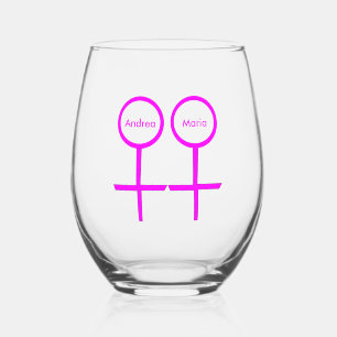 Verre À Vin Sans Pied Les amoureux lesbiennes personnalisées