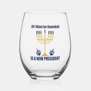 Verre À Vin Sans Pied L'Hanoukka politique juive anti-Trump drôle